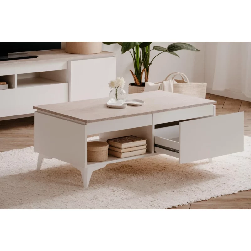 BERTRIX55C COFE TBL SANDST+WHT