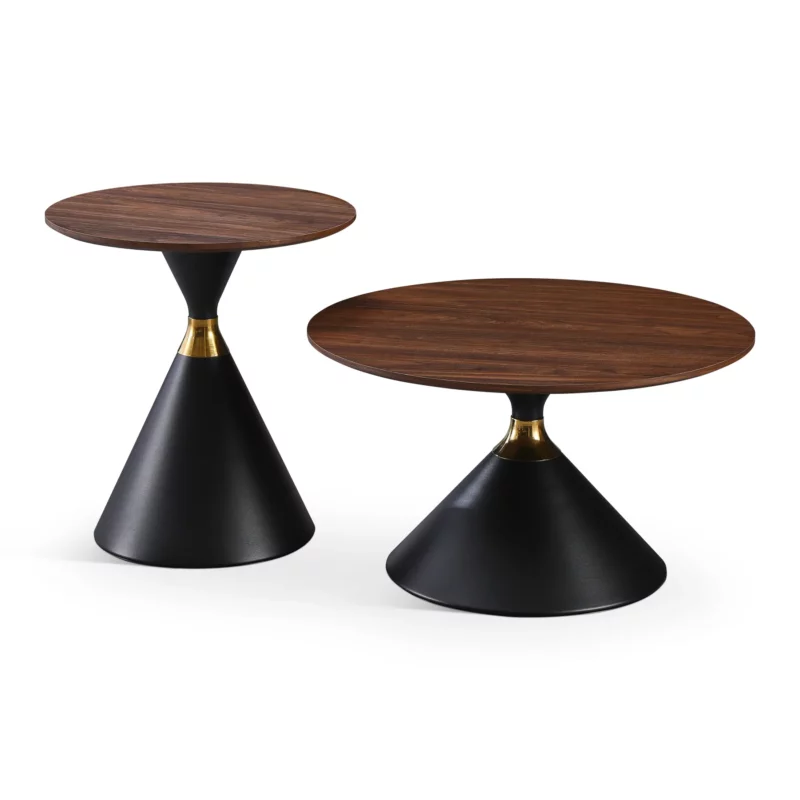 COFFEE TABLE BLK+WALNUT TOP