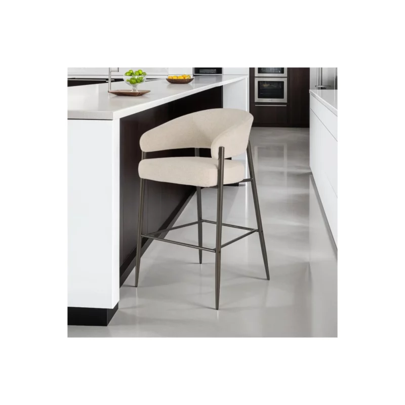 DX-2569HG-RAVEN22 BAR STOOL OFF-WHITE FABRIC