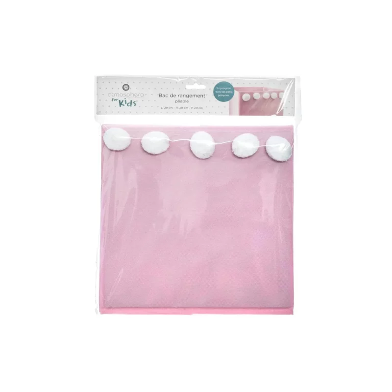 158710A-2 STORAGE BOX PINK WITH POM POM