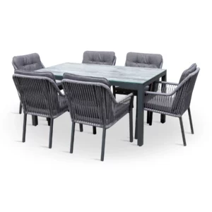 412317-GREY1 TENAYA Fabric Dining Set
