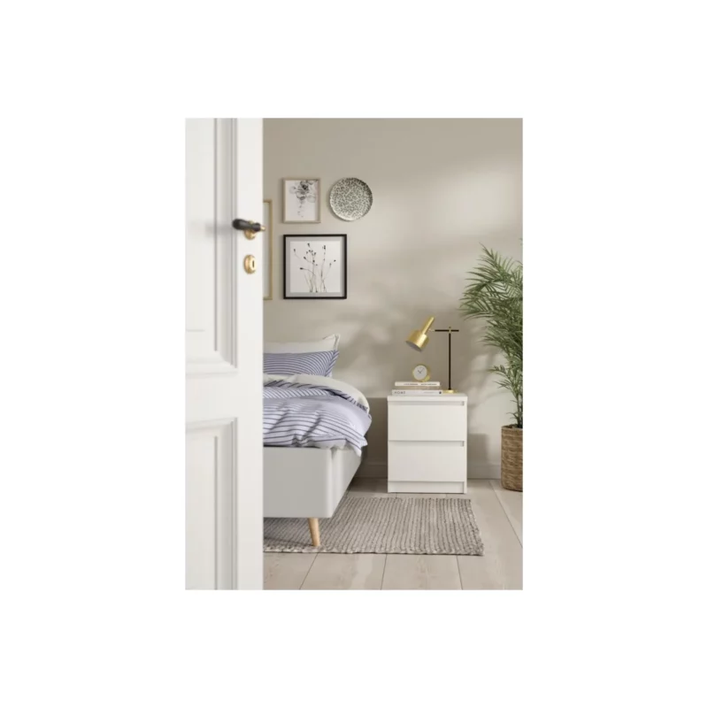 76230495 NAIA NIGHTSTAND 2DRW WHITE