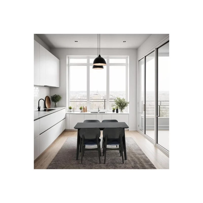 DT7002DC121-2-14- DNG SET BLACK TABLE+D.GREY CHR