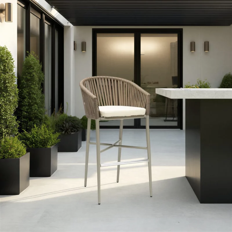 E7084-R701-BAR-BEIGE STOOLII Outdoor Bar Chair