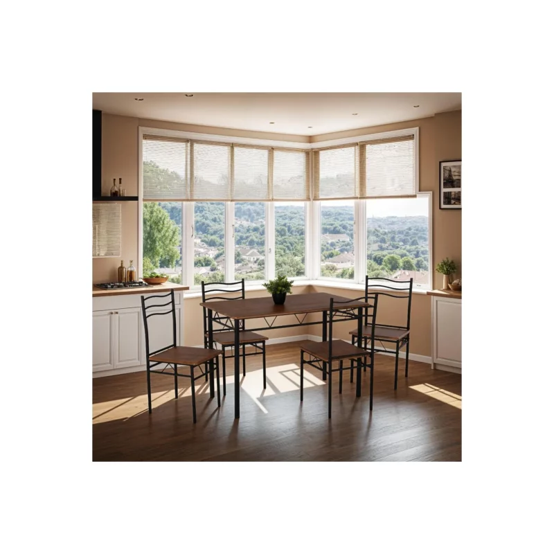 DINING SET 1+4 WALNUT