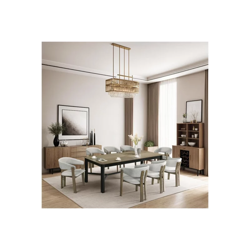 DINING SET ANTIQUE GREY+BEIGE