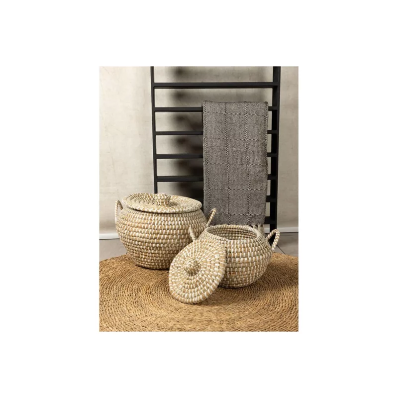 ARELI BASKET WITH LID SET 2PCS