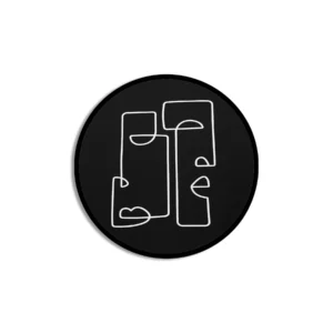 024378 FACE TRAY MDF BLACK WHITE