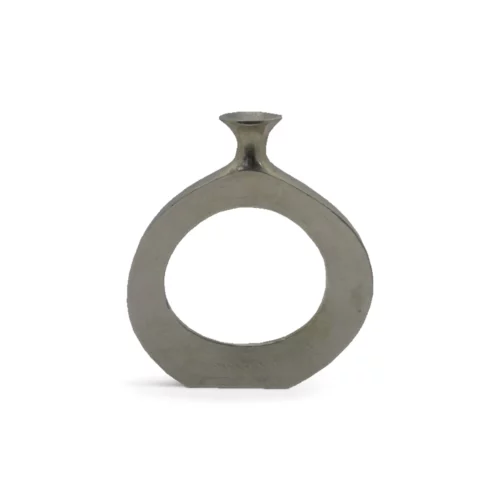 ABSTRCT CIRCLE VASE ALMNM SLVR
