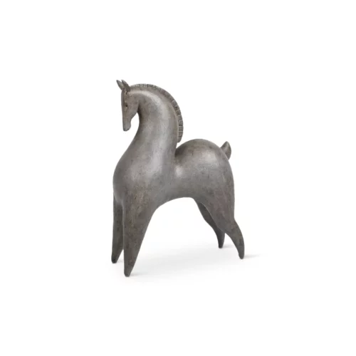 AEGEAN DECO HORSE POLYRESI GRY