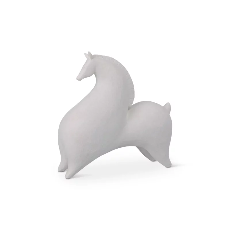 AEGEAN DECO HORSE POLYRESI WHT