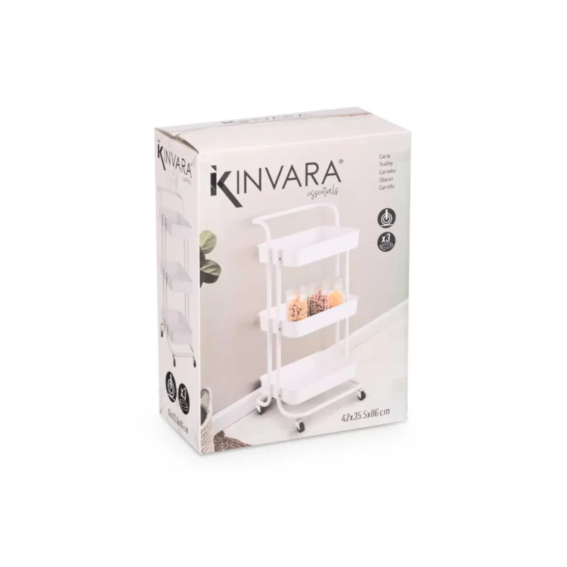 WHITE PLASTIC ORGANISER TROLLE