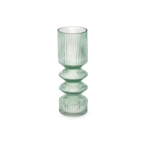 STRIPED VASE GREEN HIGH