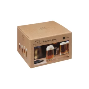 BEER GLASS X4 HANDLE 32CL