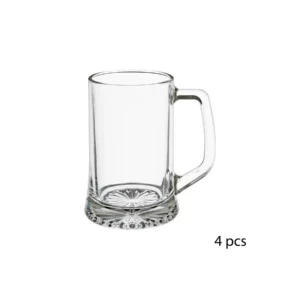 BEER GLASS X4 HANDLE 32CL