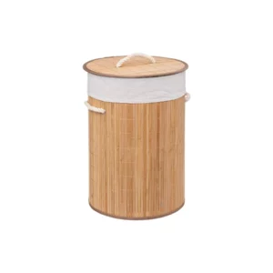 174780-1 ROUND BAMBOO LAUNDRY BASKET