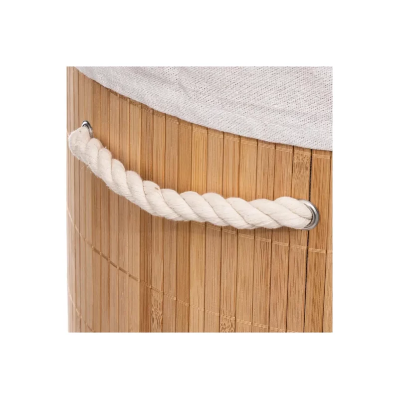 174780-2 ROUND BAMBOO LAUNDRY BASKET