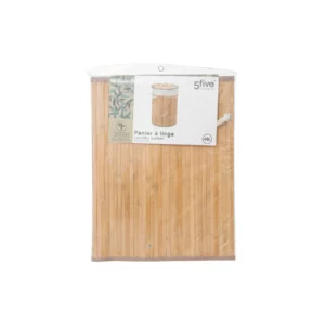 174780-3 ROUND BAMBOO LAUNDRY BASKET