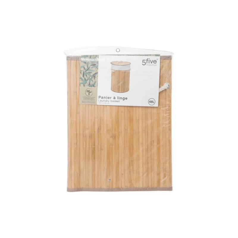174780-3 ROUND BAMBOO LAUNDRY BASKET