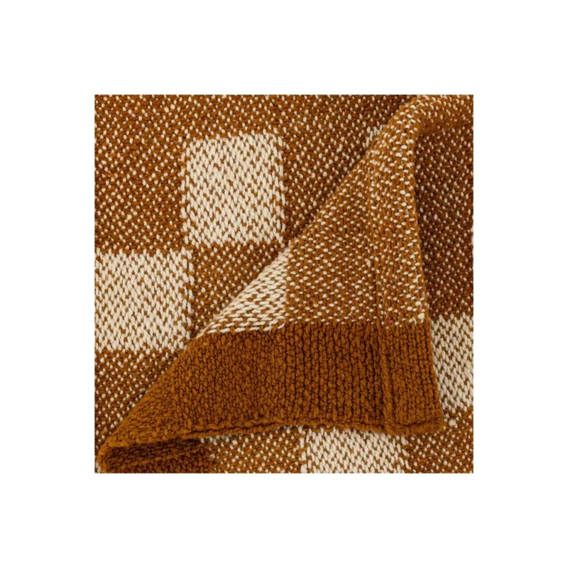 204456-2 THROW KNIT CHECKED 130X180