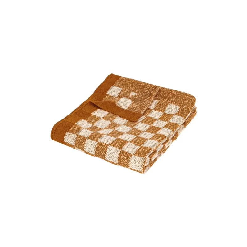 204456 THROW KNIT CHECKED 130X180