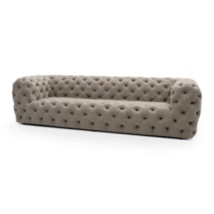 4 SEATER SOFA LIGHT GREY FABRI