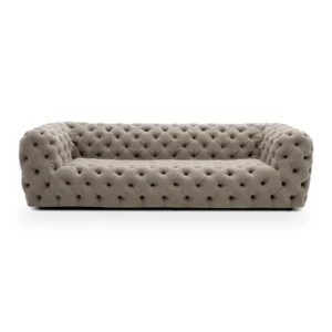 4 SEATER SOFA LIGHT GREY FABRI