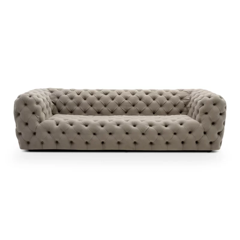 4 SEATER SOFA LIGHT GREY FABRI