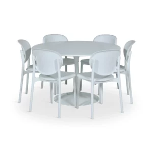 DINING SET 1+6 W-02 WHITE