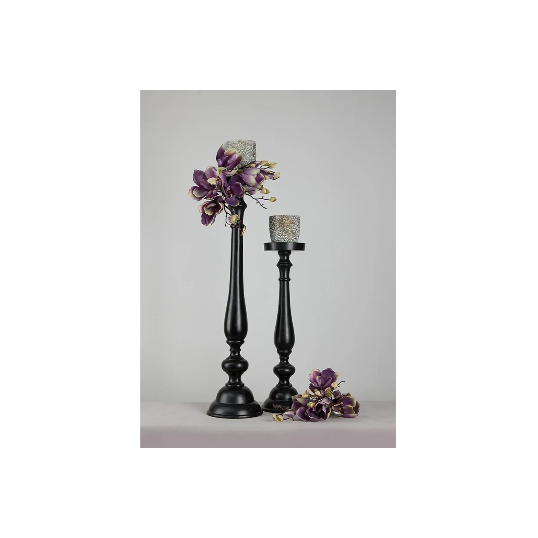 IONAS CANDLE HOLDER ALU BLACK
