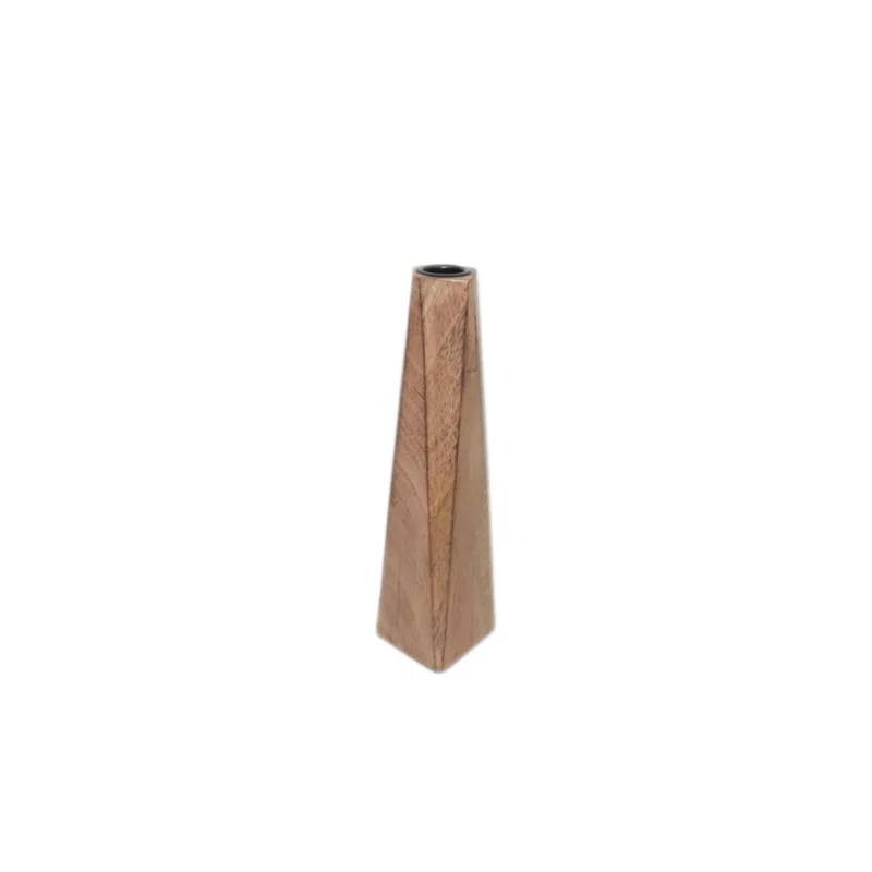 TRIGONAL CANDLE HOLDR NTR WOOD