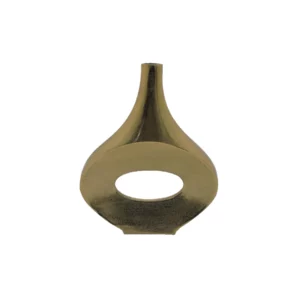 ABSTRACT OVAL VASE ALUMINM SLV