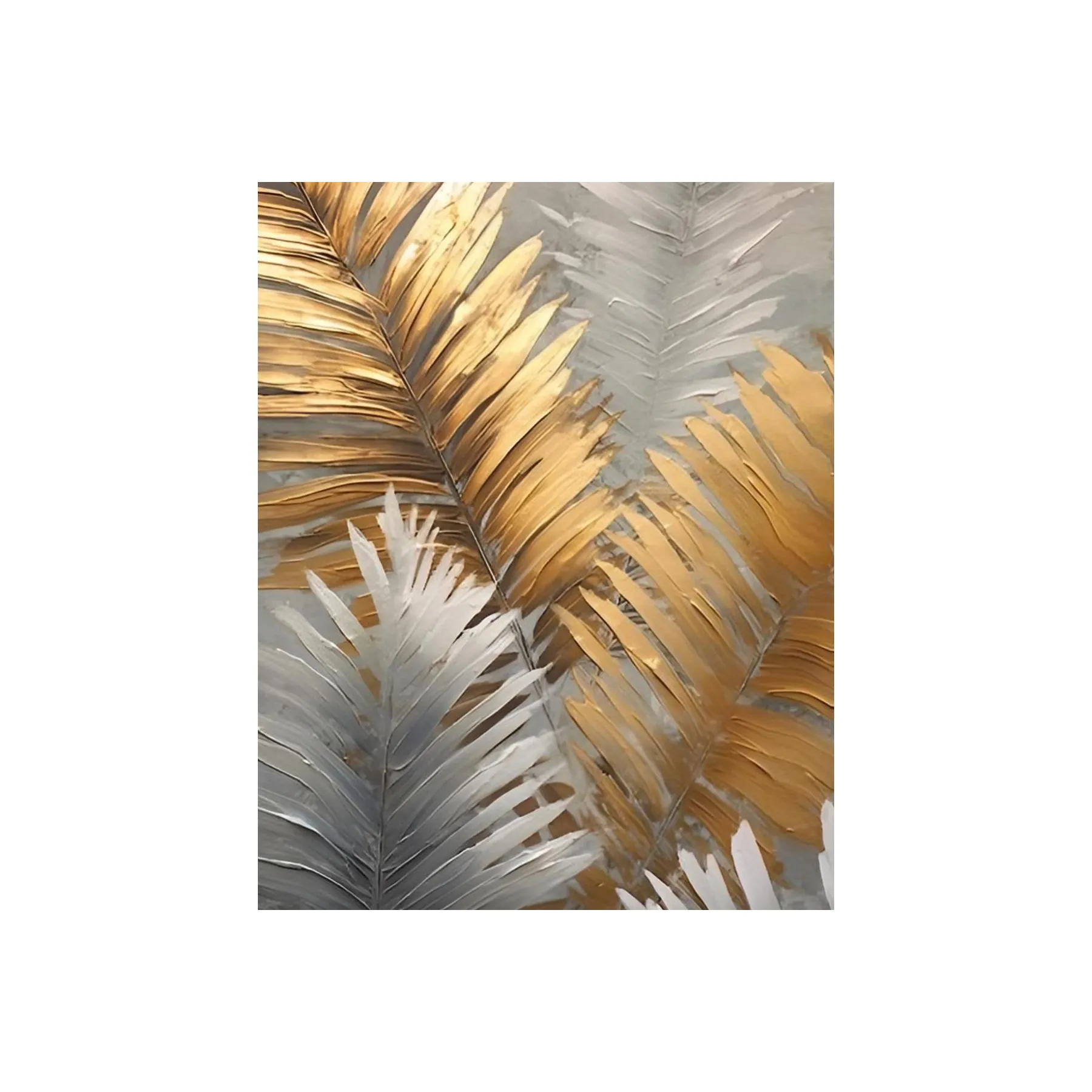 MINIMALISM GOLD WHITE LEAVES