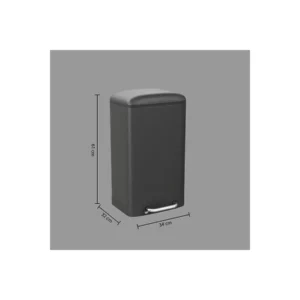 30L METAL DUSTBIN ARIANE BLACK