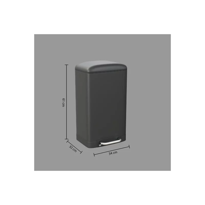 30L METAL DUSTBIN ARIANE BLACK