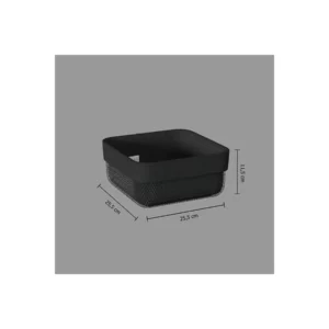 169227-1 SQUARE BLK BREAD BASKET