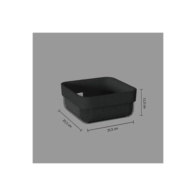169227-1 SQUARE BLK BREAD BASKET