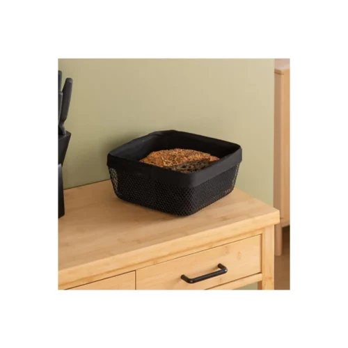 SQUARE BLK BREAD BASKET