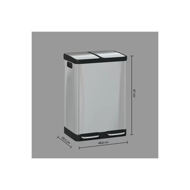 DUSTBIN RECY 2X30L INOX