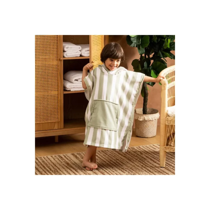 GREEN PONCHO BEACH POLY 55X70