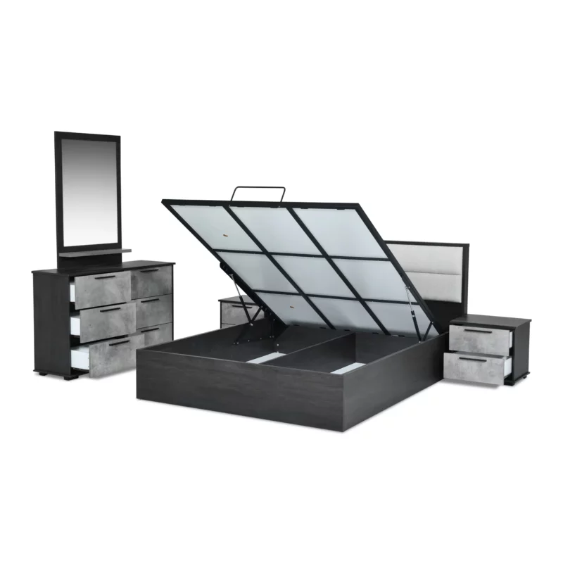 5FT BED SET-N.STND-DRSS-MIRR