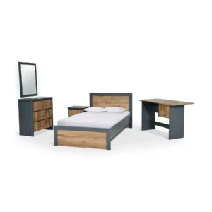 3.5FT BED-N.STND-CHEST-MIR-OFF