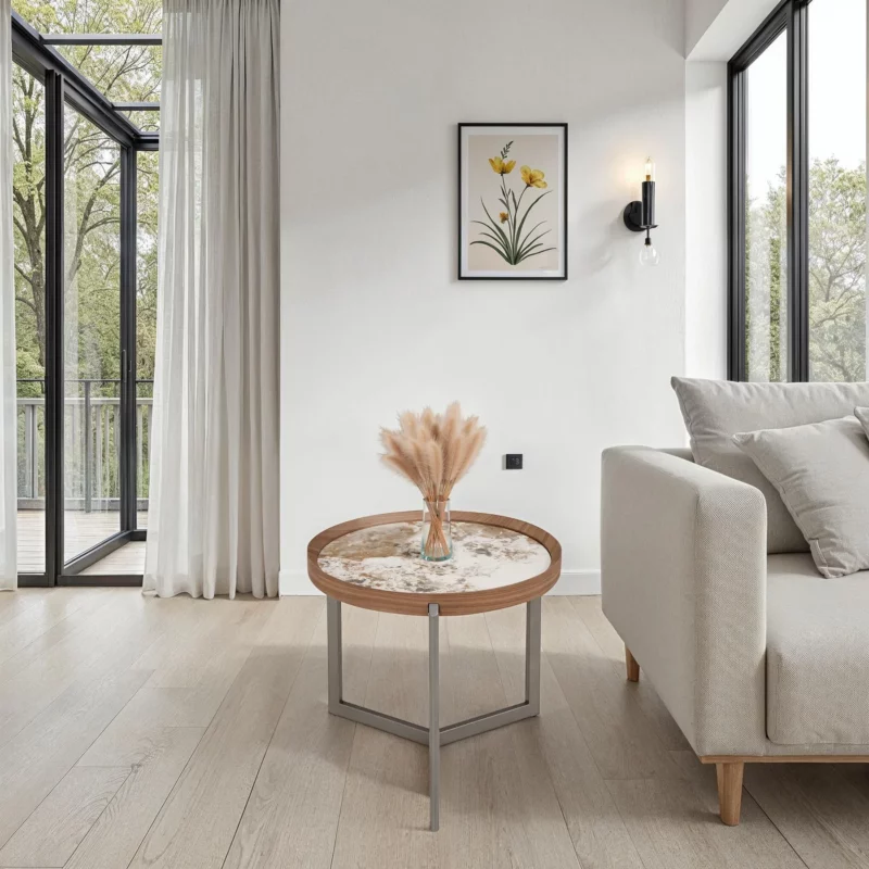 SIDE TABLE CERMC TOP WALNUT