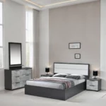 5FT-BED-SET-BEGBLK 5FT BED-2 N.STND-CHEST-MIR WTN