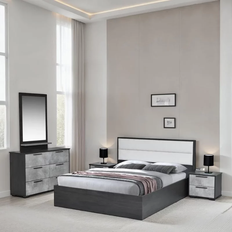 5FT BED SET-N.STND-DRSS-MIRR