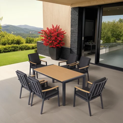 CAMERON Dark Grey Aluminium Dining Set