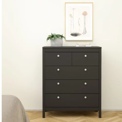 MADRID Black Wood Effect Chest of Drawers