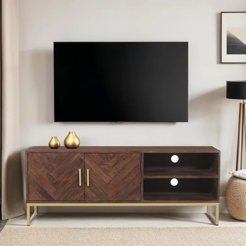 INDY Walnut Finish TV Stand