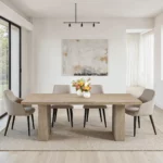 SUKI Yellow Travertine Dining Table