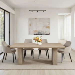 SUKI Yellow Travertine Dining Table